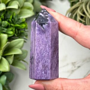 Charoite Point | 71g | - #13 (polished Purple Crystal Tower, Crown Chakra, Healing Stone, Balance)