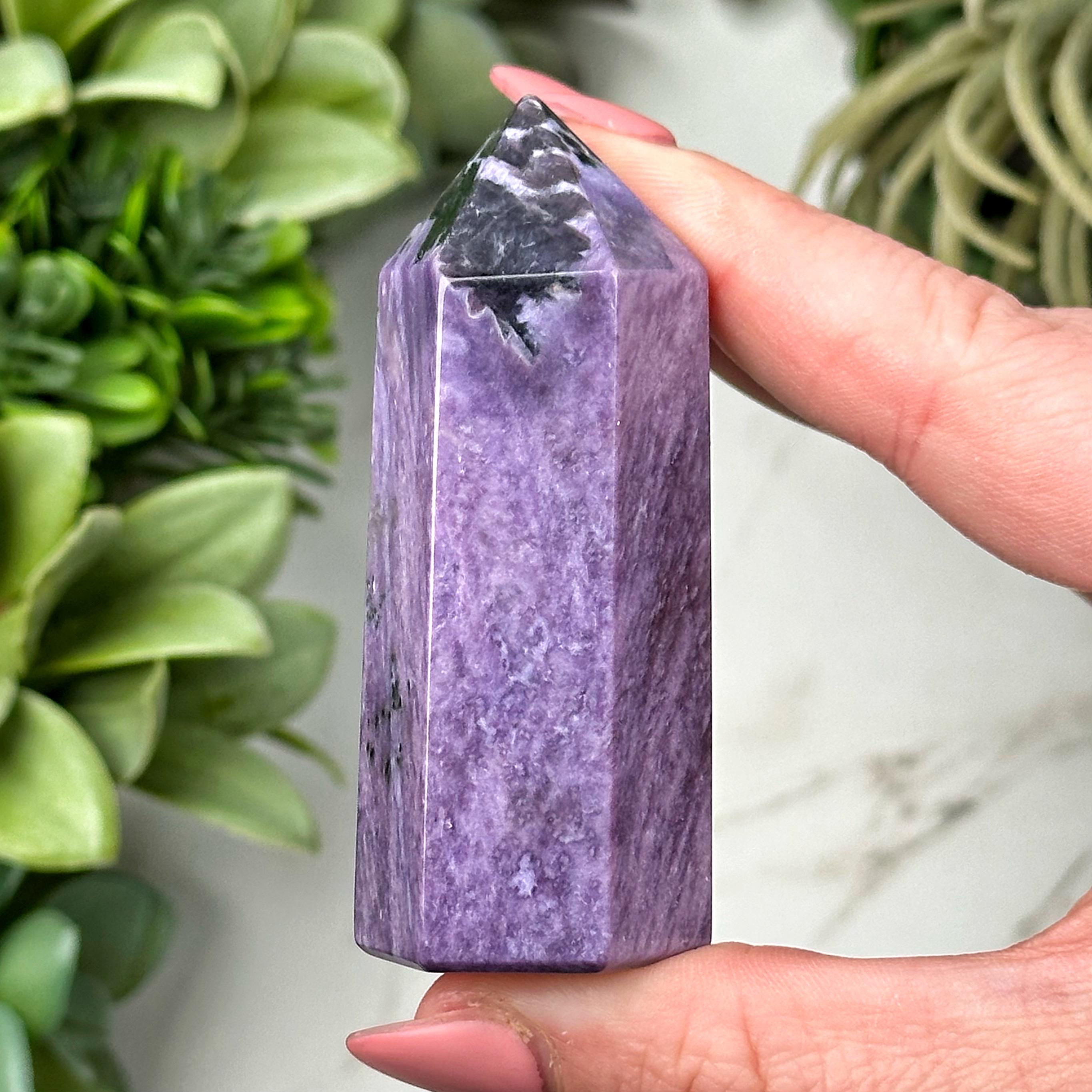 Charoite Point | 71g | - #13 (polished Purple Crystal Tower, Crown Chakra, Healing Stone, Balance)