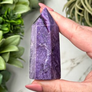 Charoite Point | 66g | - #9 (polished Purple Crystal Tower, Crown Chakra, Healing Stone, Balance)