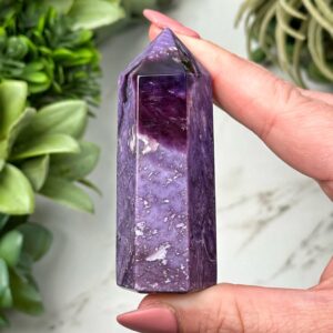 Charoite Point | 68g | - #8 (polished Purple Crystal Tower, Crown Chakra, Healing Stone, Balance)