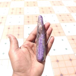 Charoite Stone Polished Wand: Natural Gemstone Healing Crystal - 5.3'' - 133.2 Gram Charoite Stone Polished Wand: Natural Gemstone Healing Crystal - 5.3'' - 133.2 Gram