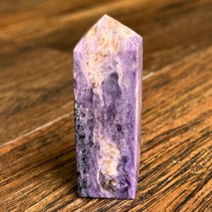 Charoite Tower, Purple Pink Gemstone Decor, Gift For Sagittarius (2.4") #1 Charoite Tower, Purple Pink Gemstone Decor, Gift For Sagittarius (2.4") #1