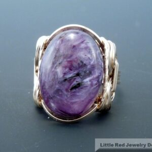 14 K Gold Filled Charoite Cabochon Wire Wrapped Ring 14 K Gold Filled Charoite Cabochon Wire Wrapped Ring