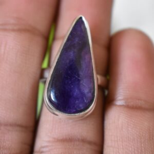 925 Silver Charoite Ring - Handmade Natural Purple Stone 925 Silver Charoite Ring - Handmade Natural Purple Stone