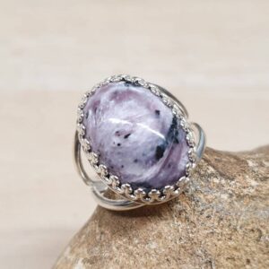 Purple Charoite Ring. 925 Sterling Silver Rings For Women. Reiki Jewelry Uk. Violet Flame Ring. Adjustable Ring. 18x13mm Gemstone Purple Charoite Ring. 925 Sterling Silver Rings For Women. Reiki Jewelry Uk. Violet Flame Ring. Adjustable Ring. 18x13mm Gemstone