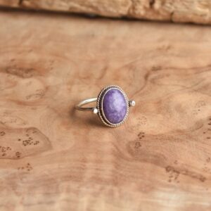 Purple Charoite Delica Ring - Sterling Silver Purple Charoite Delica Ring - Sterling Silver