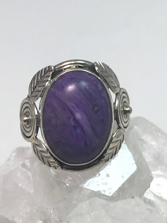 Sterling Silver Lab Created Charoite Ring, Size 6