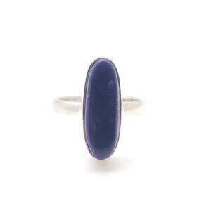 Sterling Silver Charoite Ring, Size 8, Russian Stone