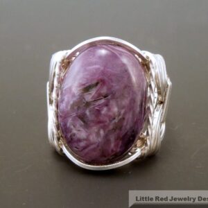 Sterling Silver Wire Wrapped Russian Charoite Ring
