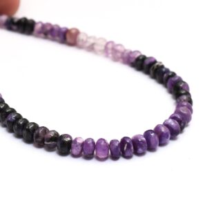 4mm-5mm Russian Charoite Gemstone Smooth Rondelle Loose Beads | 8inch Strand 4mm-5mm Russian Charoite Gemstone Smooth Rondelle Loose Beads | 8inch Strand