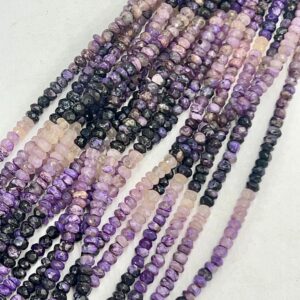 AAA Charoite Rondelle Beads: 15" Natural Purple Gemstone Strand AAA Charoite Rondelle Beads: 15" Natural Purple Gemstone Strand
