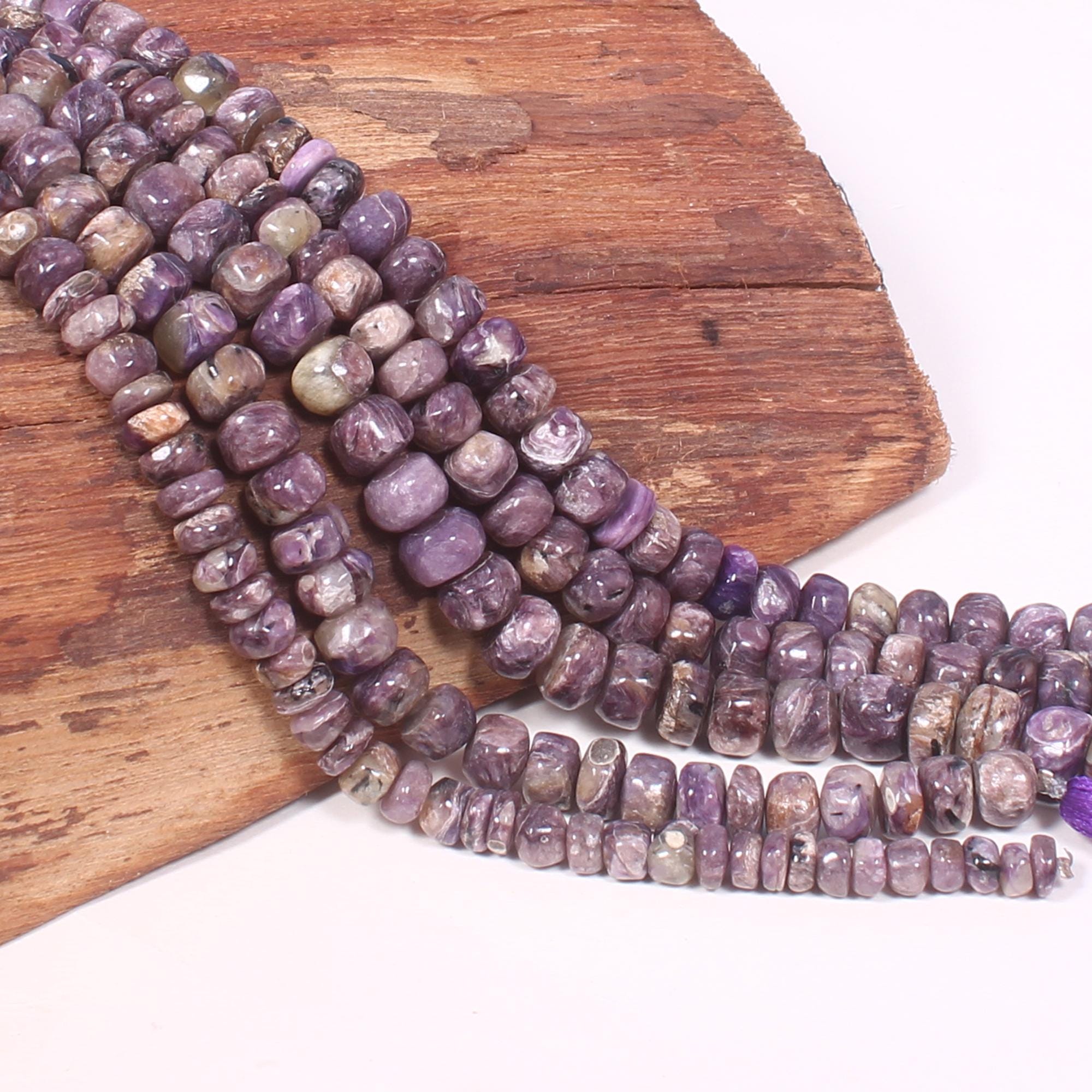 Aaa Grade Super Purple Charoite Beads, Natural Purple Charoite Smooth Rondelle Beads, Healing Crystals Beads, Making For Jewelry Beads, Gift