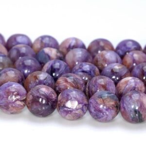 11mm Genuine Charoite Gemstone Grade A Purple Brown Round Loose Beads 7.5 inch Half Strand (80004765-460)