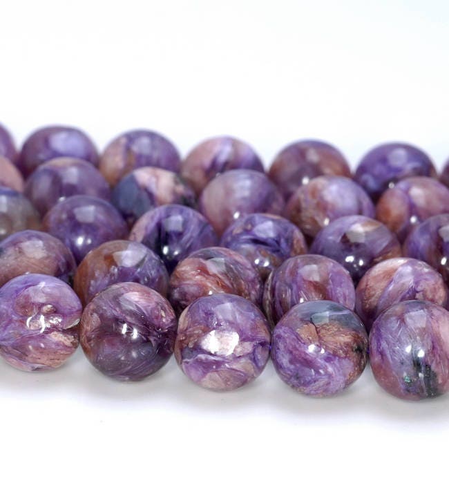 11mm Genuine Charoite Gemstone Grade A Purple Brown Round Loose Beads 7.5 Inch Half Strand (80004765-460)