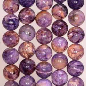 12mm Genuine Charoite Gemstone AA Purple Round Loose Beads 7 inch Half Strand (80006128-486)