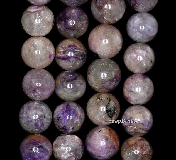 12mm Genuine Charoite Gemstone Purple Round 12mm Loose Beads 15.5 Inch Full Strand (90146283-248)