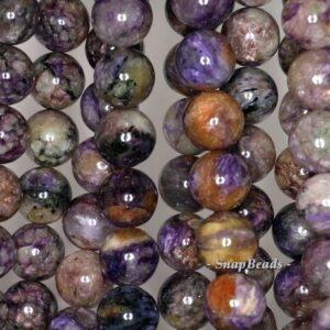 13mm   Genuine Charoite Gemstone AB Purple Round 13mm Loose Beads 7.5 inch Half Strand (90144674-250)