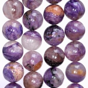 14MM  Genuine Charoite Gemstone Grade A Round Loose Beads 8 inch Half Strand (80004121-A175)