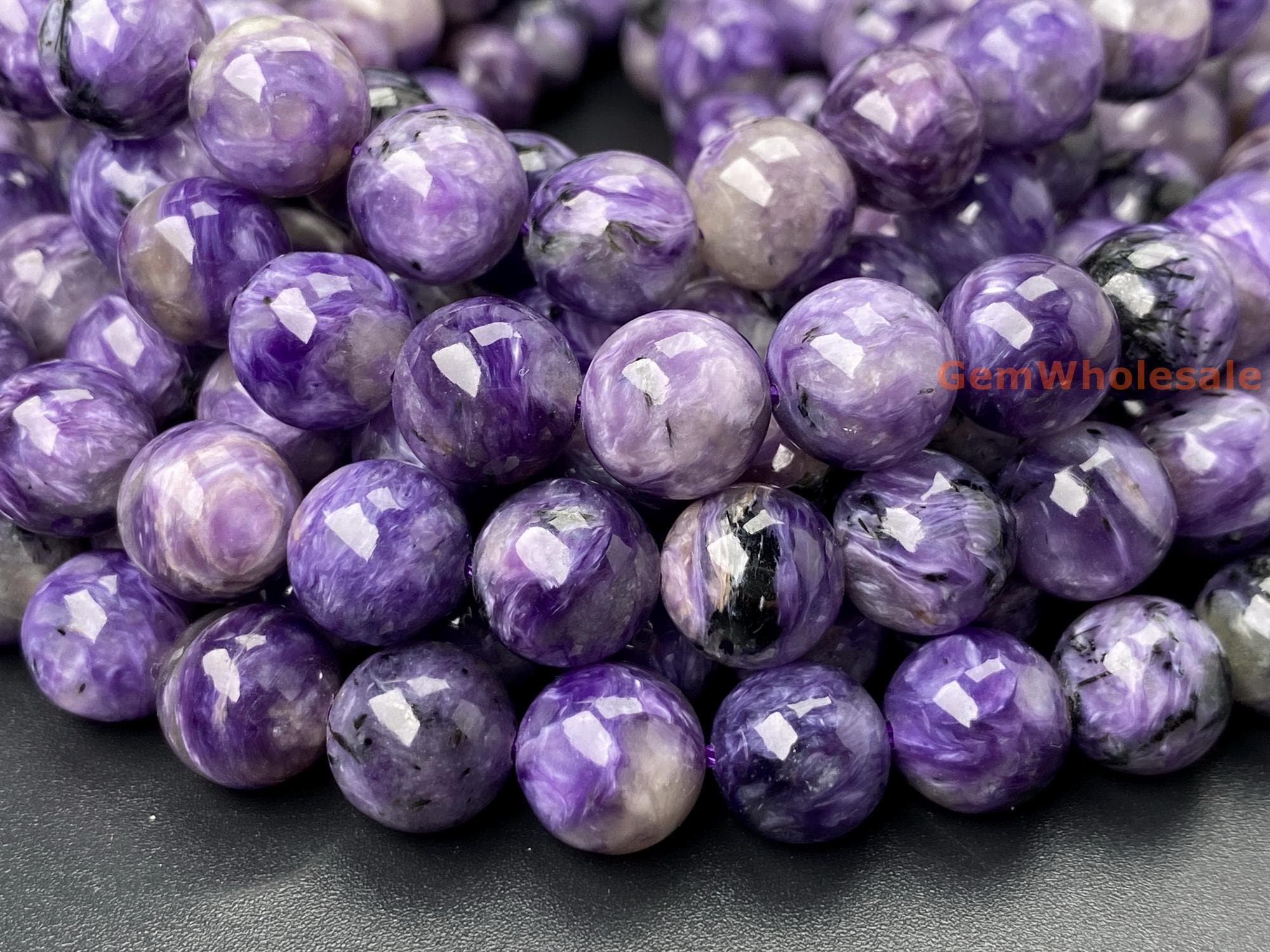 15.5" Aa 10mm Natural Charoite Gemstone Round Beads, Purple Diy Beads For Jewelry Making 15.5" Aa 10mm Natural Charoite Gemstone Round Beads, Purple Diy Beads For Jewelry Making