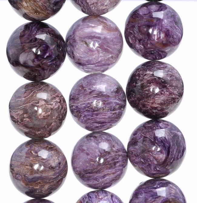 16mm  Genuine Charoite Gemstone Grade Aa Round Loose Beads 4 Beads   (80004116-a175)