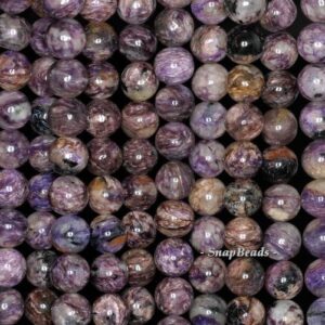 9mm Genuine Charoite Gemstone A Purple Round 9mm Loose Beads 7.5 Inch Half Strand (90144682-249)