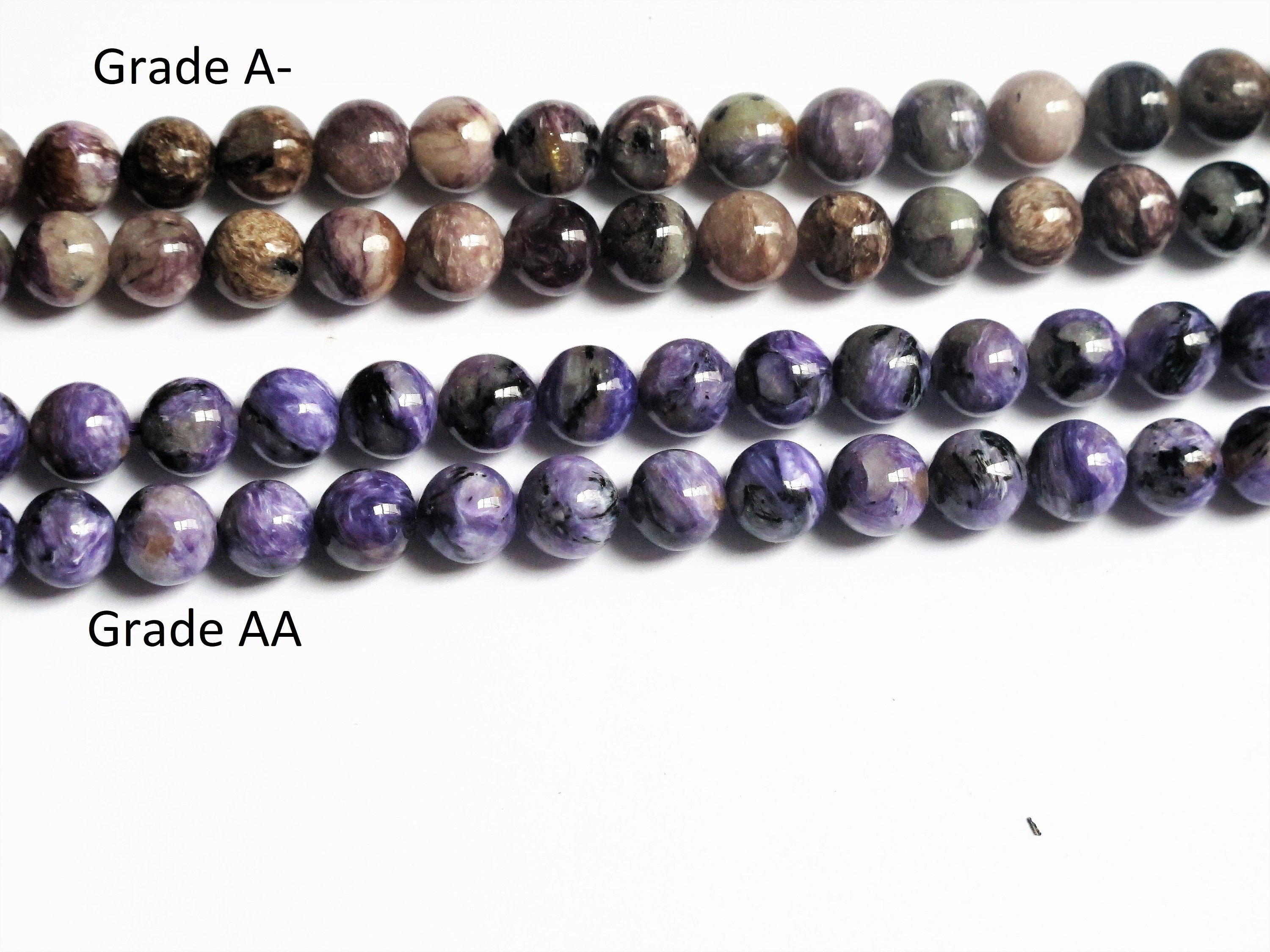 Natural Charoite Round Beads 8mm. Genuine Purple Round Gemstone Beads. Natural Healing Stone Beads  8''