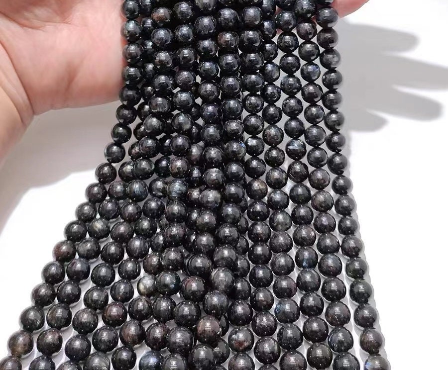 Natural Genuine Black Charoite Smooth Round Beads, Charoite Beads Wholesale Bulk Supply,15 Inch Per Strand
