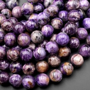 Natural Russian Charoite 12mm Round Beads Rich Purple Charoite High Quality Gemstone Beads 15.5" Strand