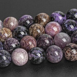 Purple Black Brown Charoite Beads Genuine Natural Grade A+ Gemstone Round Loose Beads 6MM 8MM 10MM Bulk Lot Options
