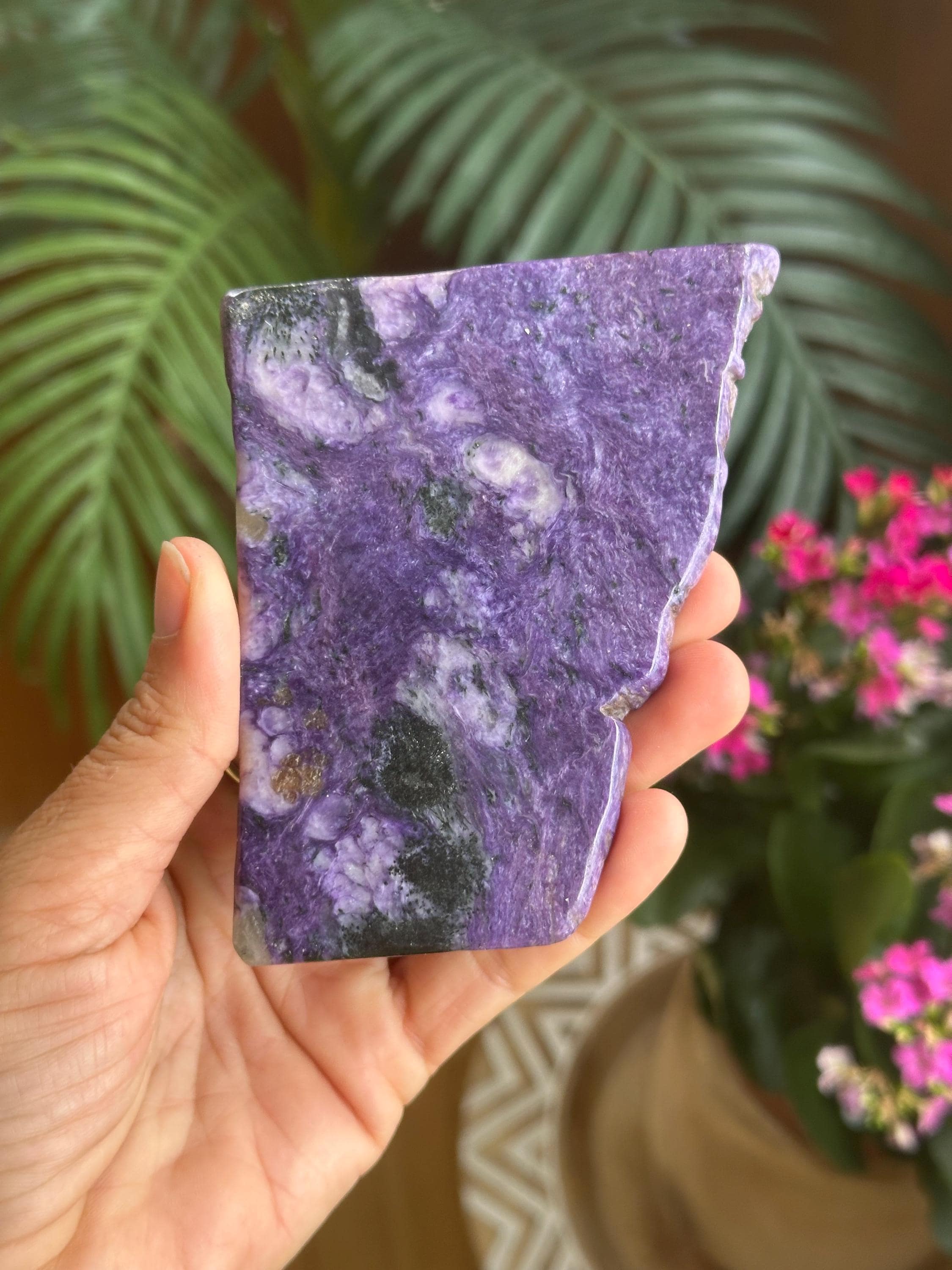 Charoite Charging Slab, Flat Stone Plate
