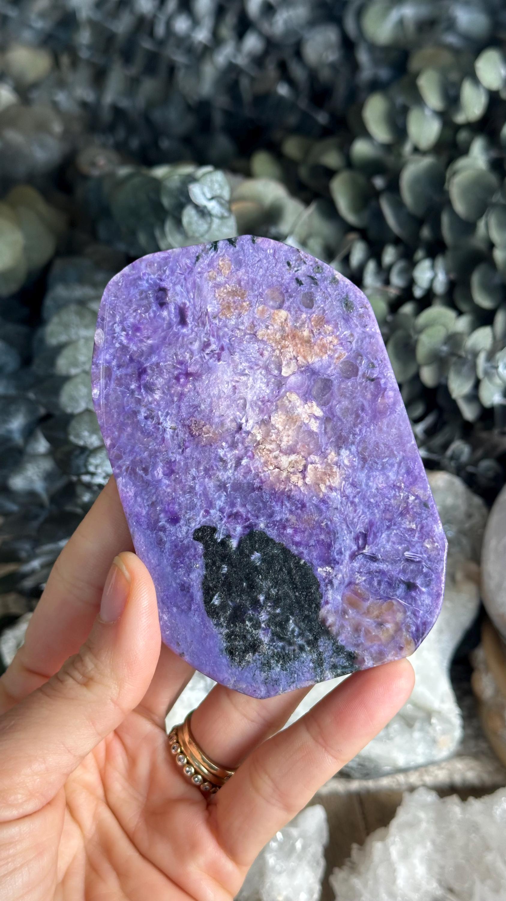 Charoite Charging Slab, Russian Charoite Plate
