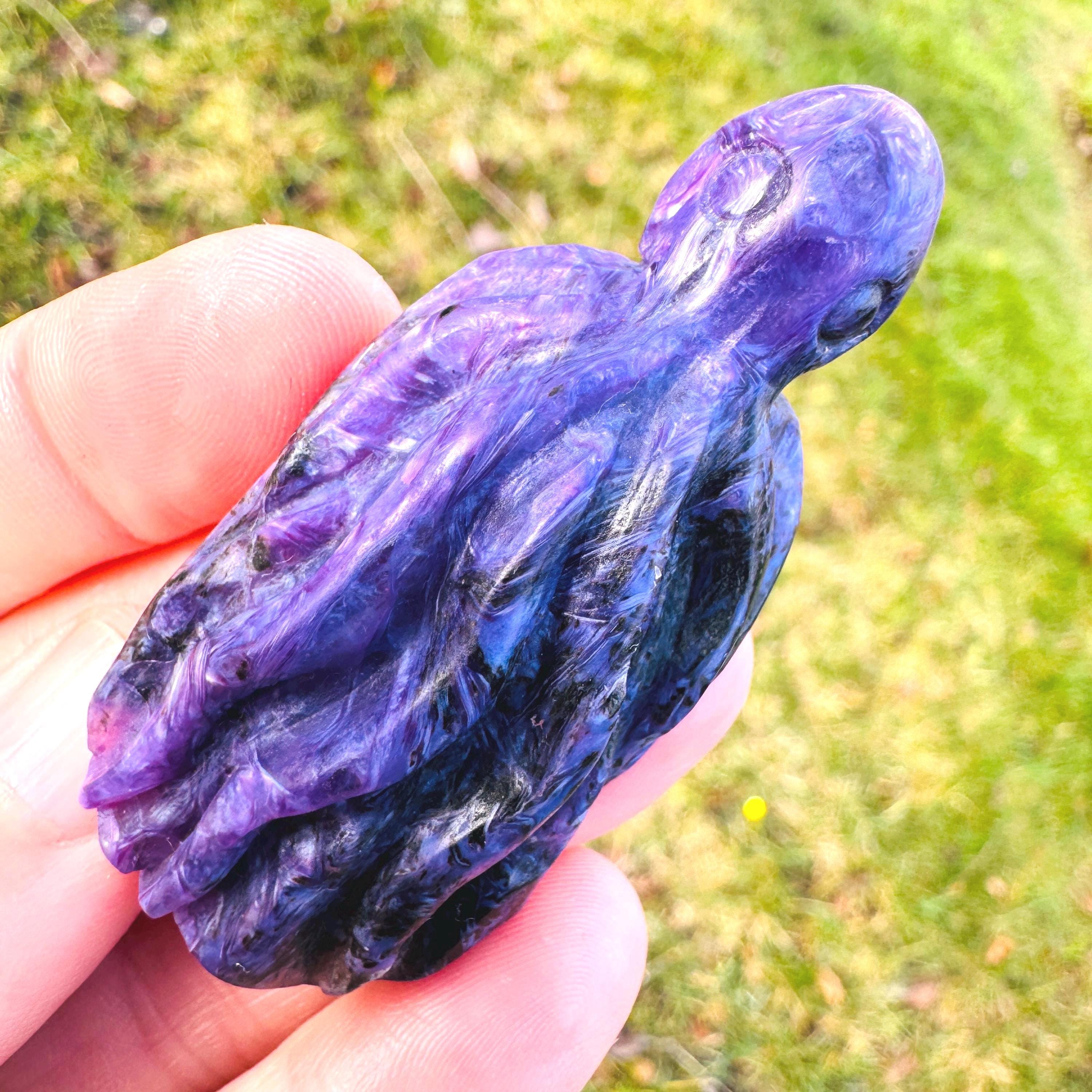 Charoite Crystal Octopus Carving, Rare High Grade Charoite Crystal Octopus Carving, Rare High Grade