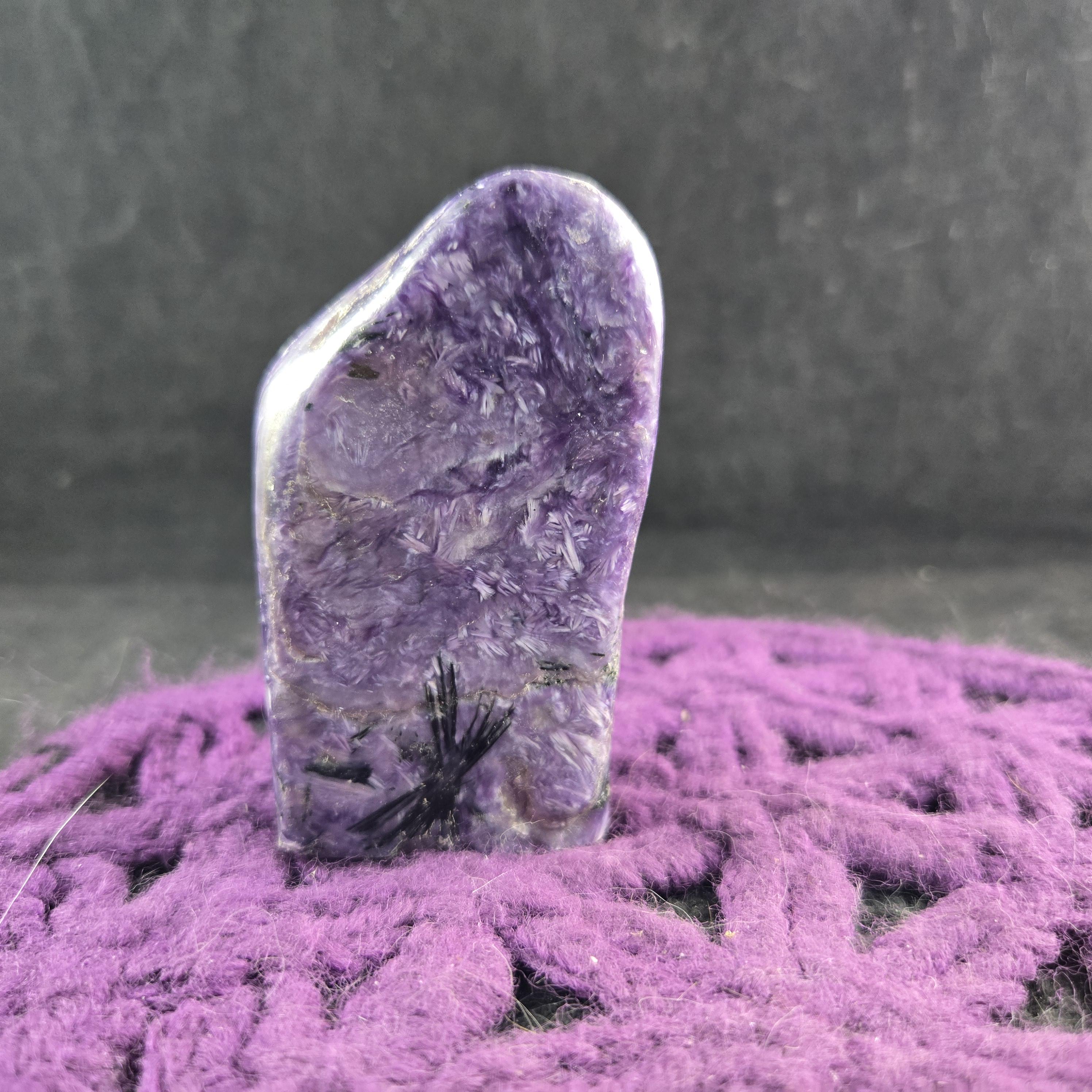 Charoite Freeform Polished Crystal Standing Purple Stones Russian Russia