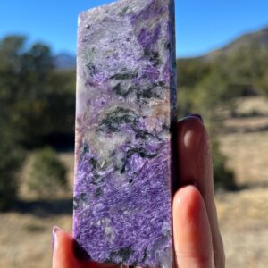 Charoite Lapidary Slab natural stone not polished for cabbing