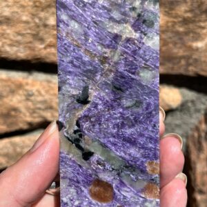 Charoite Lapidary Slab natural stone not polished for cabbing
