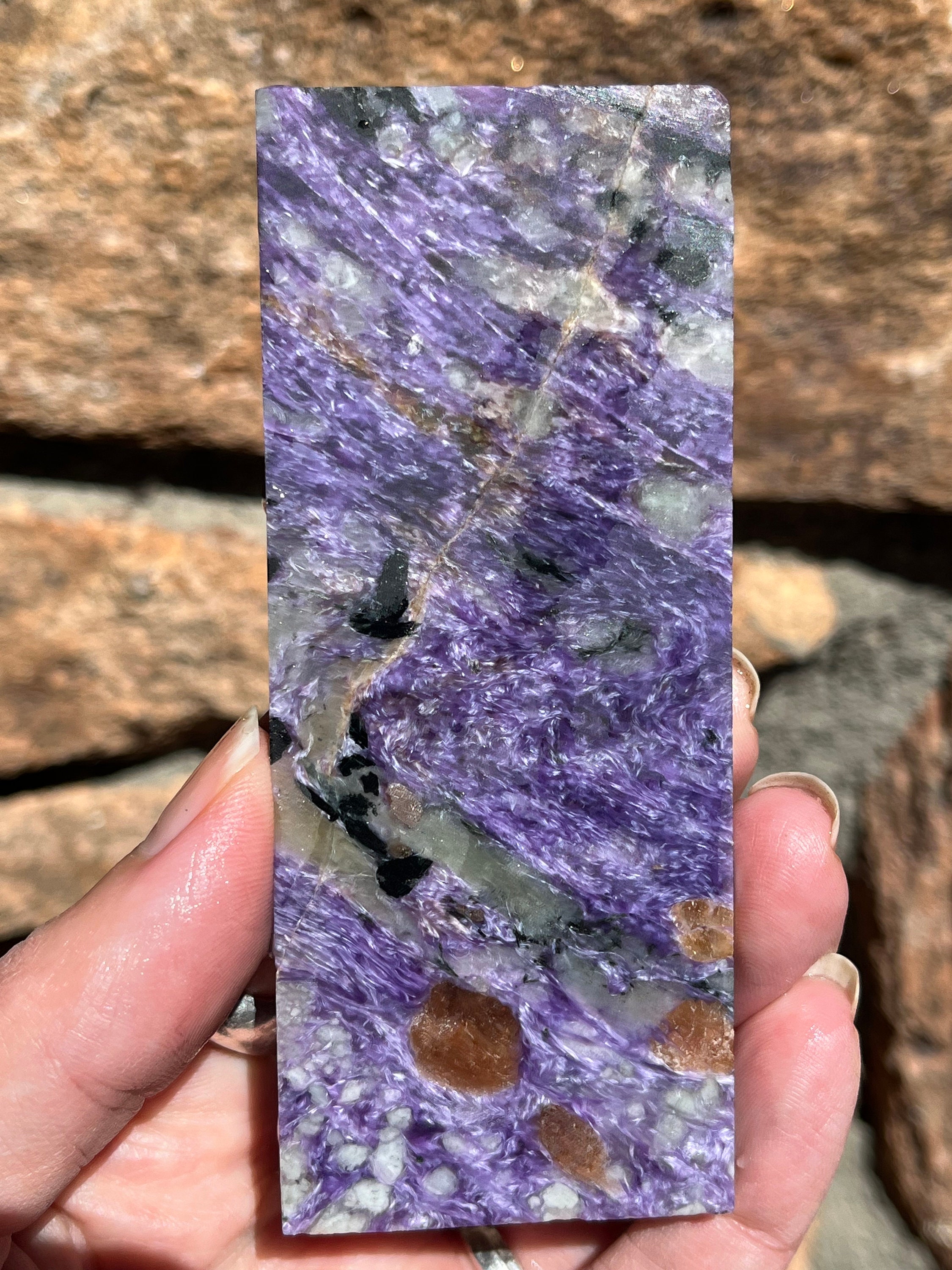 Charoite Lapidary Slab Natural Stone Not Polished For Cabbing Charoite Lapidary Slab Natural Stone Not Polished For Cabbing