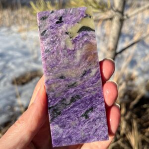 Charoite Lapidary Slab natural stone not polished for cabbing