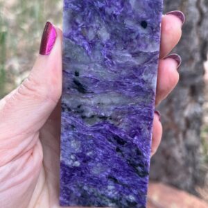 Charoite Lapidary Slab natural stone not polished for cabbing