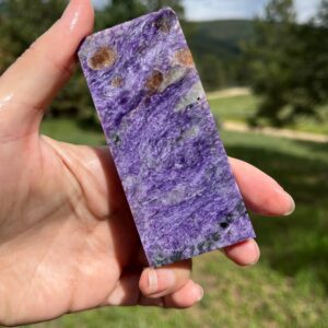 Charoite Lapidary Slab natural stone not polished for cabbing