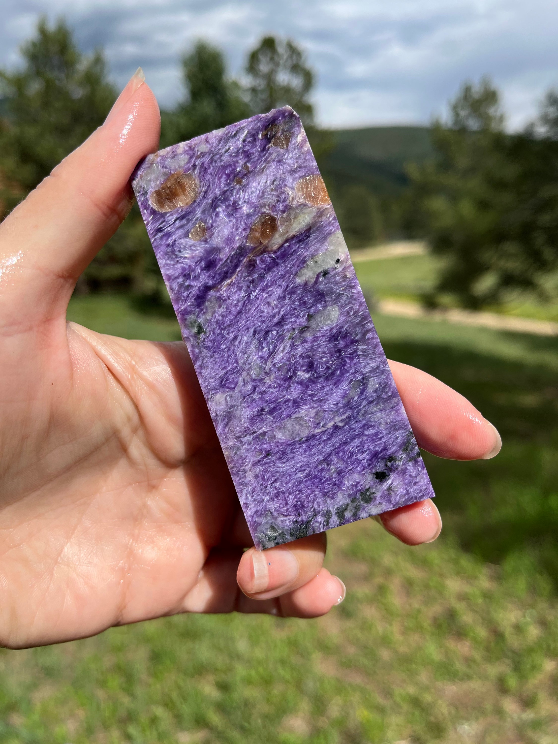 Charoite Lapidary Slab Natural Stone Not Polished For Cabbing Charoite Lapidary Slab Natural Stone Not Polished For Cabbing