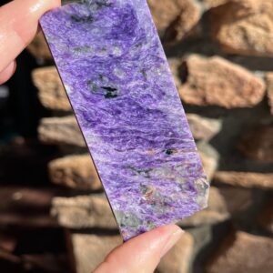 Charoite Lapidary Slab natural stone not polished for cabbing