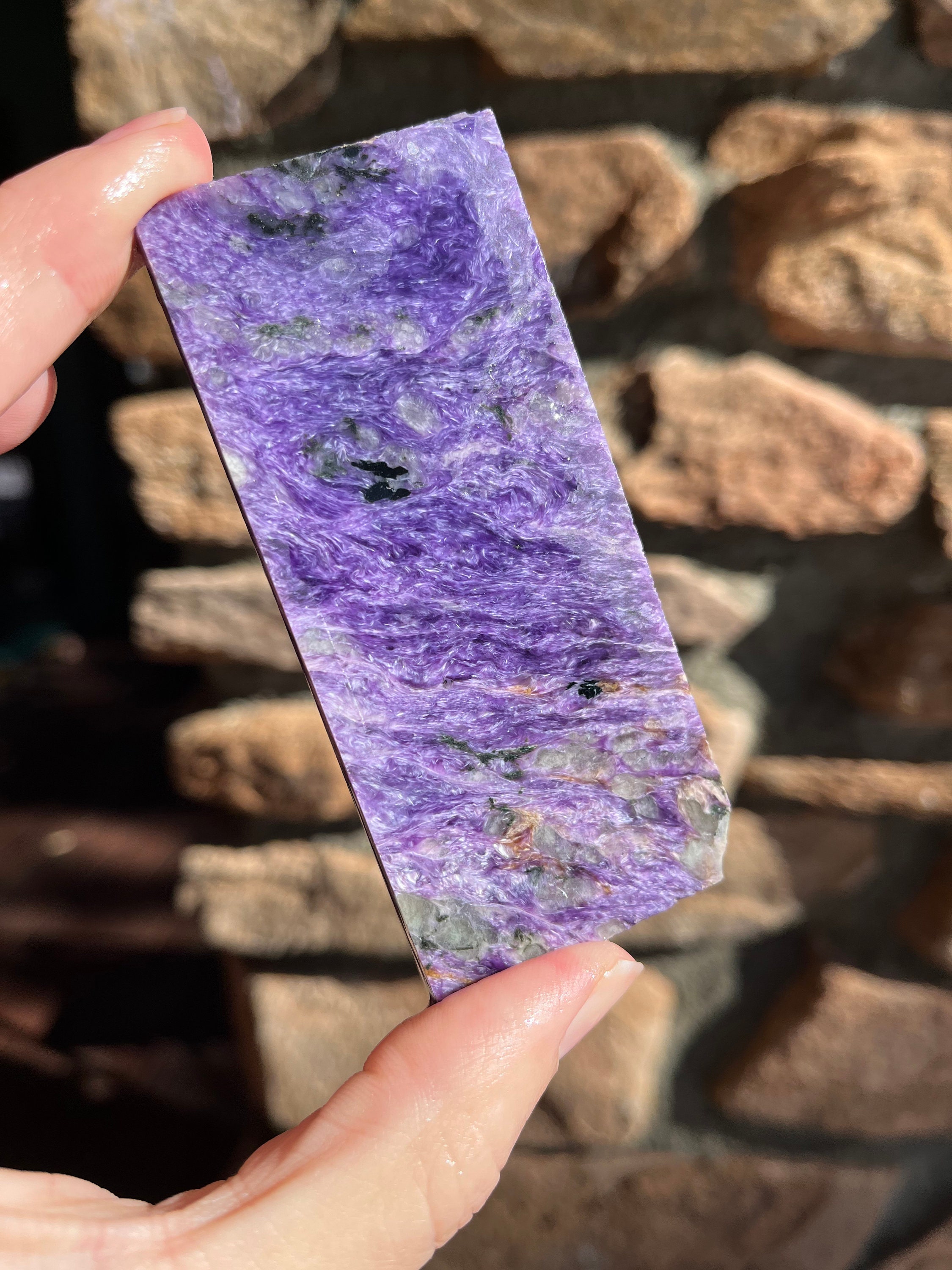 Charoite Lapidary Slab Natural Stone Not Polished For Cabbing Charoite Lapidary Slab Natural Stone Not Polished For Cabbing