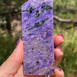 Charoite Lapidary Slab natural stone not polished for cabbing