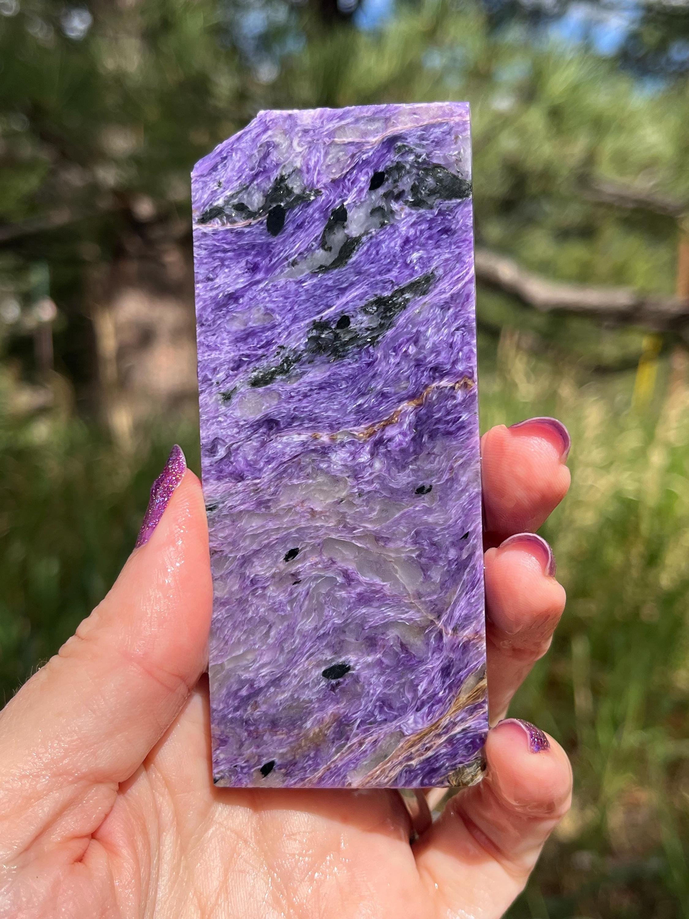 Charoite Lapidary Slab Natural Stone Not Polished For Cabbing Charoite Lapidary Slab Natural Stone Not Polished For Cabbing