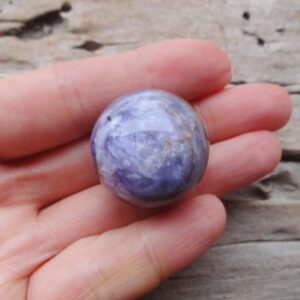 Natural Charoite Sphere 26mm, Russian Stone Home Decor, Rocks And Geodes