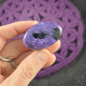 Charoite Pocket Stone Polished Mini Palmstone Crystal Purple Stones Russia