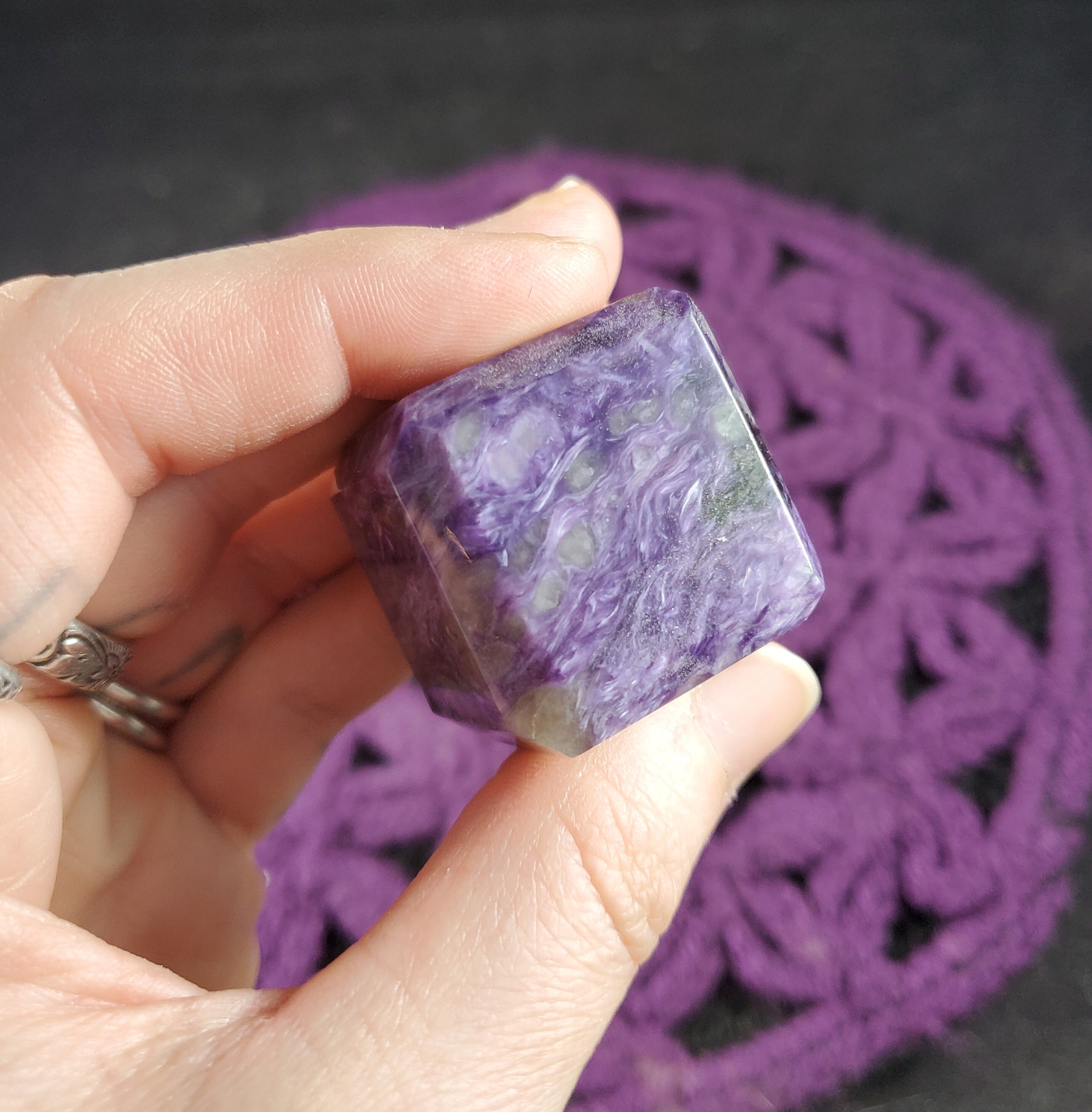 Charoite Polished Cube Russian Purple Charoite Crystal Stones Crystals Russia