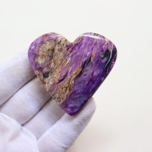 Rare Charoite Heartstone, Natural Charoite Stone from Russia, High Quality Charoite Heart, Balancing Stone, Third Eye and Crown Chakra
