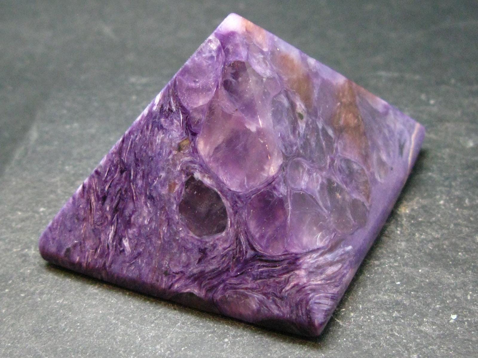 Rare High-quality Charoite Pyramid From Russia - 1.9" - 97.53 Grams