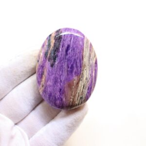 Rare Charoite Palmstone, Natural Charoite Stone from Russia, High Quality Charoite Stone, Balancing Stone, Third Eye and Crown Chakra